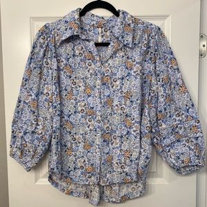 Free People Floral Button Down Top